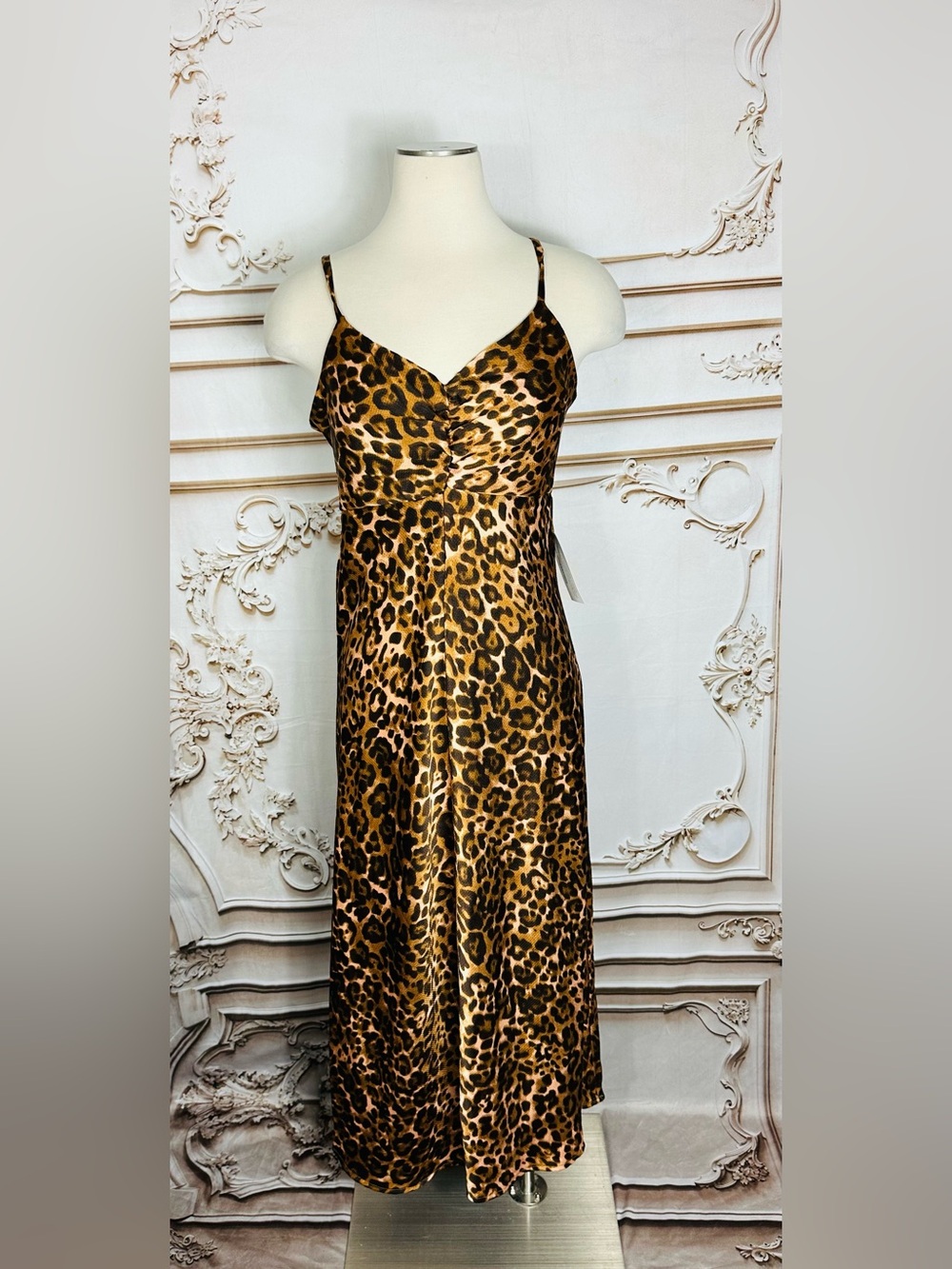 sofia by sofia vergara Leopard Print Slip Maxi Dress - Brown/Black - Picture 2 of 12
